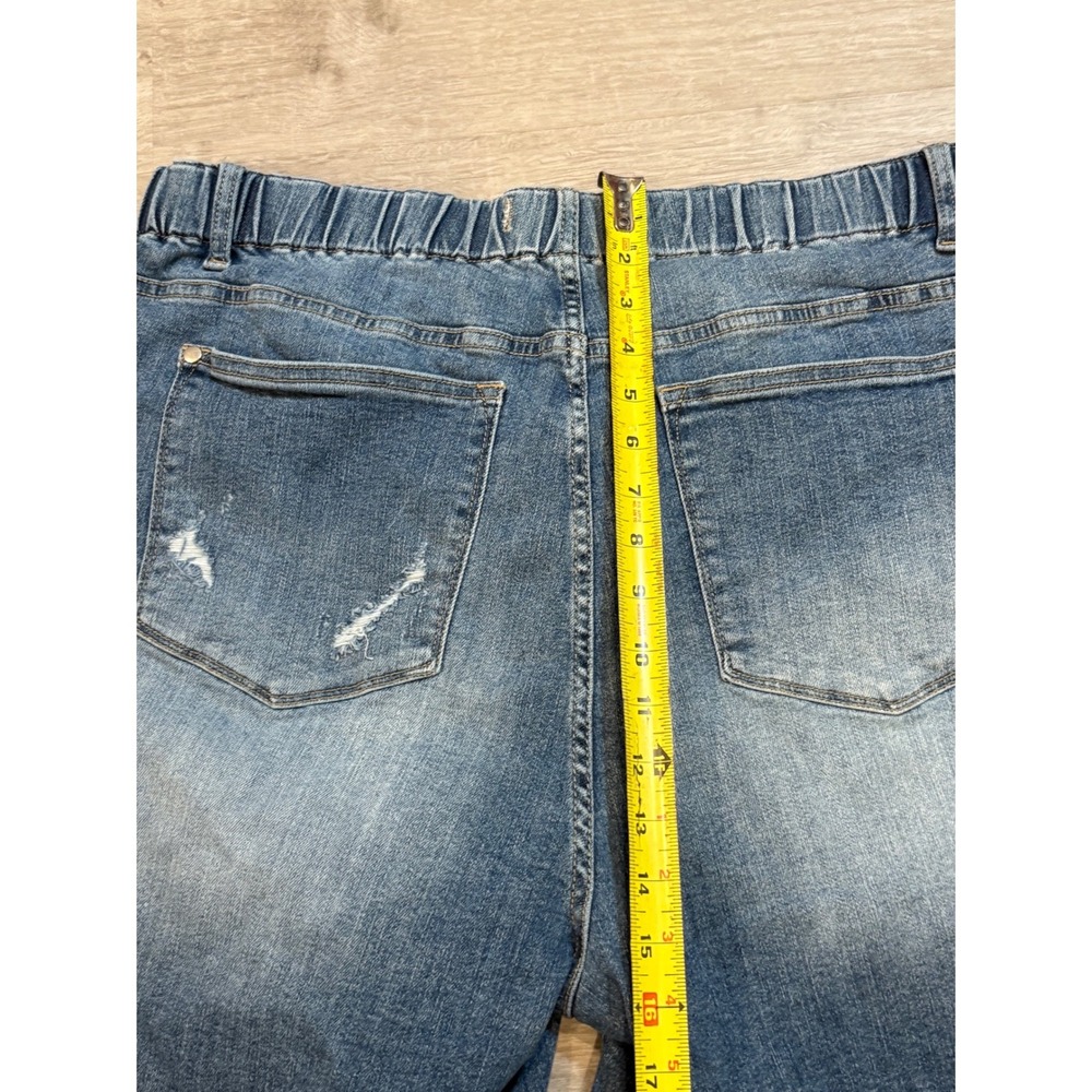Judy Blue Denim Shorts Frayed Hem‎ Elastic Waist Comfort Stretch 3XL - Picture 8 of 8